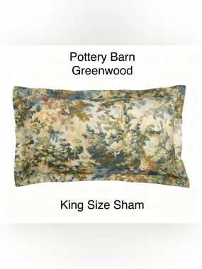 Pottery Barn Greenwood Pillow Sham Cotton King Size